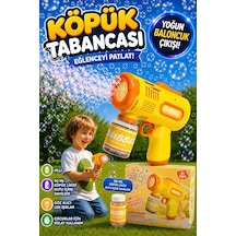 Pilli Işıklı Köpük Tabancası Baloncuk Tabancası Baloncuk Likidi Hediyeli