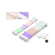 A-rgb Sleeved Kablo Kılıfı Seti Anakart 24 Pin Ekran Kartı 2x8 Pin Beyaz Nd2800set