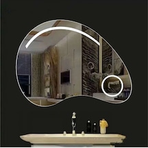 Brat 60x80 Mercekli Buğu Çözücülü Armut Kesim Dokunmatik Led Ayna Şeffaf