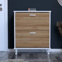 Modilayn Umay Antre Hol 72 X 86 X 25, 5 Cm Lik 2 Düşer Kapak 4 Raf Göz Raf Bölmeli Ayakkabılık Beyaz - Cordoba