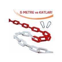 Plastik Zincir Kırmızı Beyaz Trafik Duba Dikme Bariyer Zinciri (252769683)
