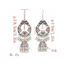 Ganzhoushop Vintage Renk Püskül Pembe Küpeleri Klar Klar Kadınlar Jhumka Gümüş Etnik Beyan Bells Gx El Yapımı Pembe