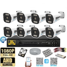 8 Kameralı Gece Renkli 5mp Lensli 1080p Fullhd Kamera Seti Tak Ça