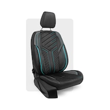 Otexo Panther Taytüyü Ortopedik Destekli Airbag Uyumlu Universal Oto Koltuk Kılıfı Siyah - Turkuaz İp