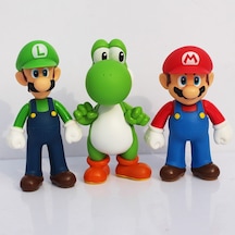 Super Marıo Nintendo Süper Mario Luigi Yoshi 14Cm 3Lü Figür Set