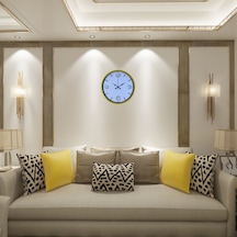 Büro Ev Ofis Dekoru İçin 36cm Yellow Tasarım Stil Duvar Saati Diğer