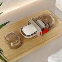 Şeffaf Kutu Şeklinde Plastik Katı Sabunluk Pratik Kullanımlı Hijyenik Banyo Sabun Kabı 1 Adet 12 Izgara