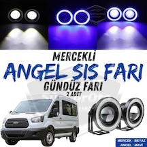 Ford Transit Tüm Modeller Uyumlu Üniversal Mercekli Angel Sis Farı Metal Su Geçirmez 76 Mm M Halkalı Gündüz Farı Sis Farı 55699425