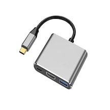 Fh-7 3'ü 1 Arada Usb-c Hub: Usb 3.0, Pd 100w Type-c, 4k/30hz Ultr