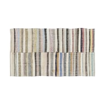 El Dokuması Vintage Yün-pamuk Çizgili Çaput Halı 0974 158 X 285 Cm Çok Renkli