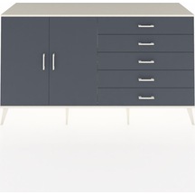 Hyperion Konsol 4 Raflı 5 Çekmeceli 2 Kapaklı 176x44x99 Aytaşı-antrasit Aytası/antrasıt - Aytası