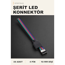 Onerous 80 Adet 4 Pin Dişi Şerit Led Konnektörü 10 Mm Kırmızı