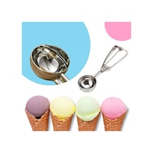 Ivory Maşalı Küçük Dondurma Kaşığı Paslanmaz Çelik Yaylı Kurabiye Ve Dondurma Kepçesi, Pürüzsüz Top Çıkarıcı Tetikli Meyve Ve Meze Kaşığı Model: Ivo-dn101