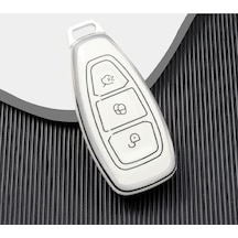 Lüx Ford Focus Fiesta Kuga Mondeo Smax Cmax Ecosport Nano Anahtar Kılıfı Beyaz Silver Gümüş Renk