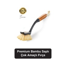 Premium Bambu Saplı Çok Amaçlı Fırça Sert Kıllı