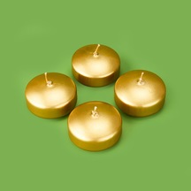 4'lü Yüzen Mum - Gold - 5 Cm Çok Renkli