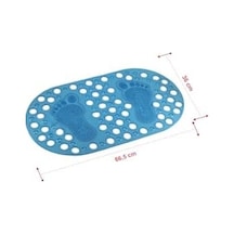 Premium Serisi Banyo - Küvet İçi Kaydırmaz Vantuzlu Ayak Desenli Paspas 66,5 X 36,5 Cm, Mavi Açık Gri