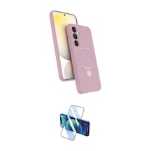 Cep Samsung Uyumlu Galaxy A55 5g Kılıf İz Işık Koleksiyonu İkili Koruma Seti Najmaddin Siyah