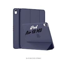 Apple Uyumlu iPad Air 13 2025 M3 Çip Standlı Katlanabilir Fuchsia Smart Cover Tablet Kılıfı Kapaklı Kılıf