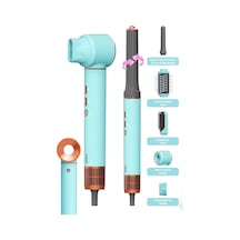 Mavi Air Brush 5in1 Bukle-hacimle-düzleştir-2-fırça Saç Kurutma - Şekil Makinesi 1300w 3-kdm.hız Sıc