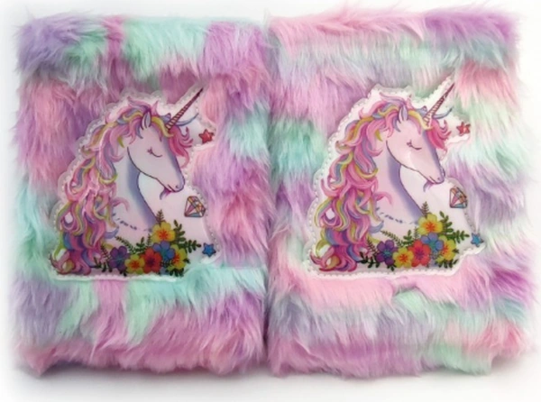 River World Defter Hatıra İçin Tasarımı Unicorn Çiçekli Peluş Çok Renkli