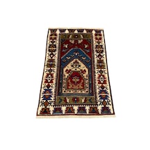 El Dokuma Sıfır Yahyalı Namazlık 77x120 Yün Kök Boya Seccade