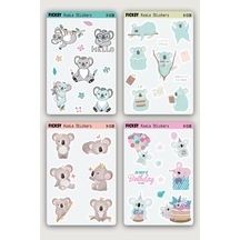Sevimli Koala Sticker Seti - 37 Adet Etiket Çıkartma Diğer
