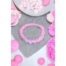 Pembe Termal Kuvars Taşı Bileklik Orijinal Gerçek Doğal Taş Renkli Bileklik Pembe Pembe