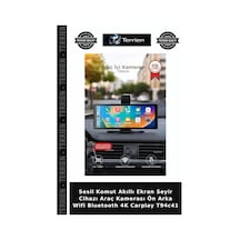 Sesli Komut Akıllı Ekran Seyir Cihazı Araç Kamerası Ön Arka Wifi Bluetooth 4k Carplay T94c41