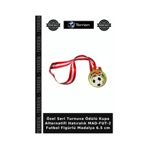 Özel Seri Turnuva Ödülü Kupa Alternatifi Hatıralık Mad-fut-2 Futbol Figürlü Madalya 6.5 Cm Diğer