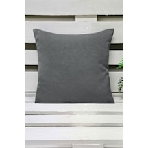 Melodie Keten Kırlent Kılıfı Koyu Gri 45X45 Cm