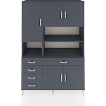 Hyperion Dolap 9 Raflı 5 Çekmeceli 5 Kapaklı 132x44x195 Antrasit-antrasit/antrasit Antrasıt/antrasıt - Antrasıt