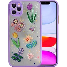 iPhone Uyumlu 11 Pro Max 6.5inç Kamera Korumalı Çiçek Desenli Silikon Kılıf- 5775 Mh-hs0422-4366