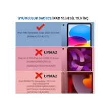Apple Ipad 10. Nesil 10.9" 2022 Uyumlu 360 Dönerli Tablet Kılıfı Arka Kapak