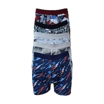 Tutku Desenli Likralı Pamuklu Erkek Boxer 5'Li Paket Çok Renkli