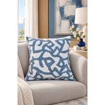 Linea Mavi Ekru Dokuma Kırlent Kılıfı 43x43 Cm