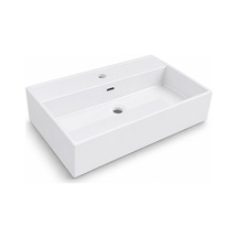 Dura Niva Kare Çanak Lavabo 60x46,5 Cm Tezgah Üstü Batarya Delikli Beyaz 5252
