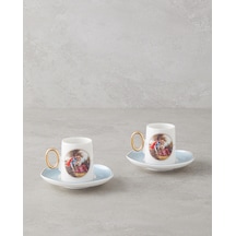 Selene Porselen 4 Parça 2 Kişilik Kahve Fincan Takımı 80 Ml Mavi