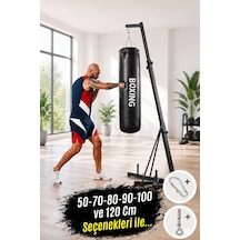 100 Cm Yırtılmaz Siyah Deluxe Boxing Boks Torbası Ve Tavan Kanca Siyah