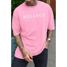Balance Baskılı Unisex Tshırt Pembe