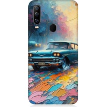 General Mobile Gm 20 Pro Uyumlu Renkli Yol Üzerinde Araba Desenli Silikon Kılıf Çok Renkli