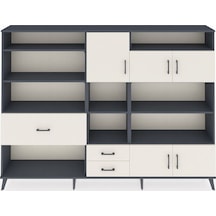 Arges Dolap 13 Raflı 3 Çekmeceli 5 Kapaklı 220x30x163 Antrasit-aytaşı Aytası - Antrasıt
