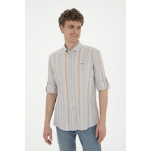 U.s. Polo Assn. Erkek Koyu Mavi Gömlek Desenli 50283698-vr032 Mavi