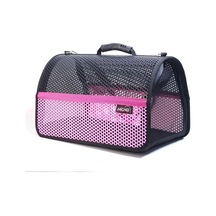Flybag Voyager Fileli Model Kedi Köpek Taşıma Çantası, 46x30x27 Cm, Pembe-siyah
