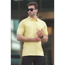 Madmext Sarı Overfit Kısa Kollu Polo Yaka Erkek Tişört 7029-sarı Sarı