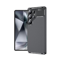 Samsung Uyumlu Galaxy S25 Ultra Kılıf Karbon Görünümlü Silikon Kapak