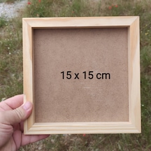 15x15cm Ahşap Çerçeveli Pano Ham Camsız - Arkalık Sabit
