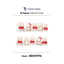 Kdck1714 Duck Ten 10'lu Tekrar Kullanılabilir El Yapımı Protez Takma Tırnak L