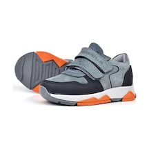 Ortopedikal 3880 Rakerplus Hakiki Deri Siyah-k.gri Çocuk Sneakers Spor Ayakkabı Cırtlı Koyu Gri Siyah