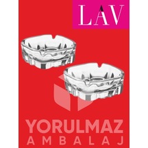 Büyük Boy Cam Küllük 2 Li Lav Kar72 Yoğun Kullanıma Uygun Kaliteli Tasarım